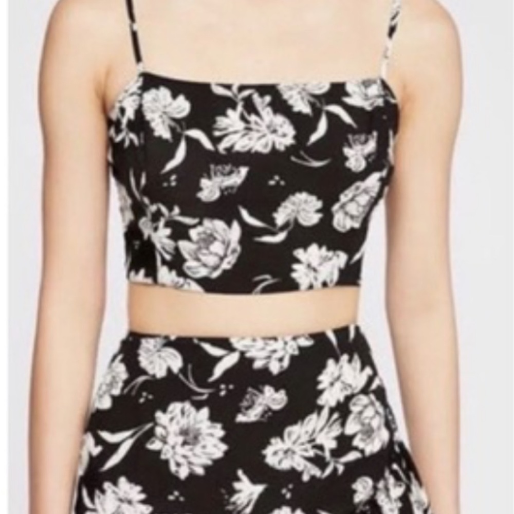 Free People I’ve Got A Feeling Black and White Floral Set